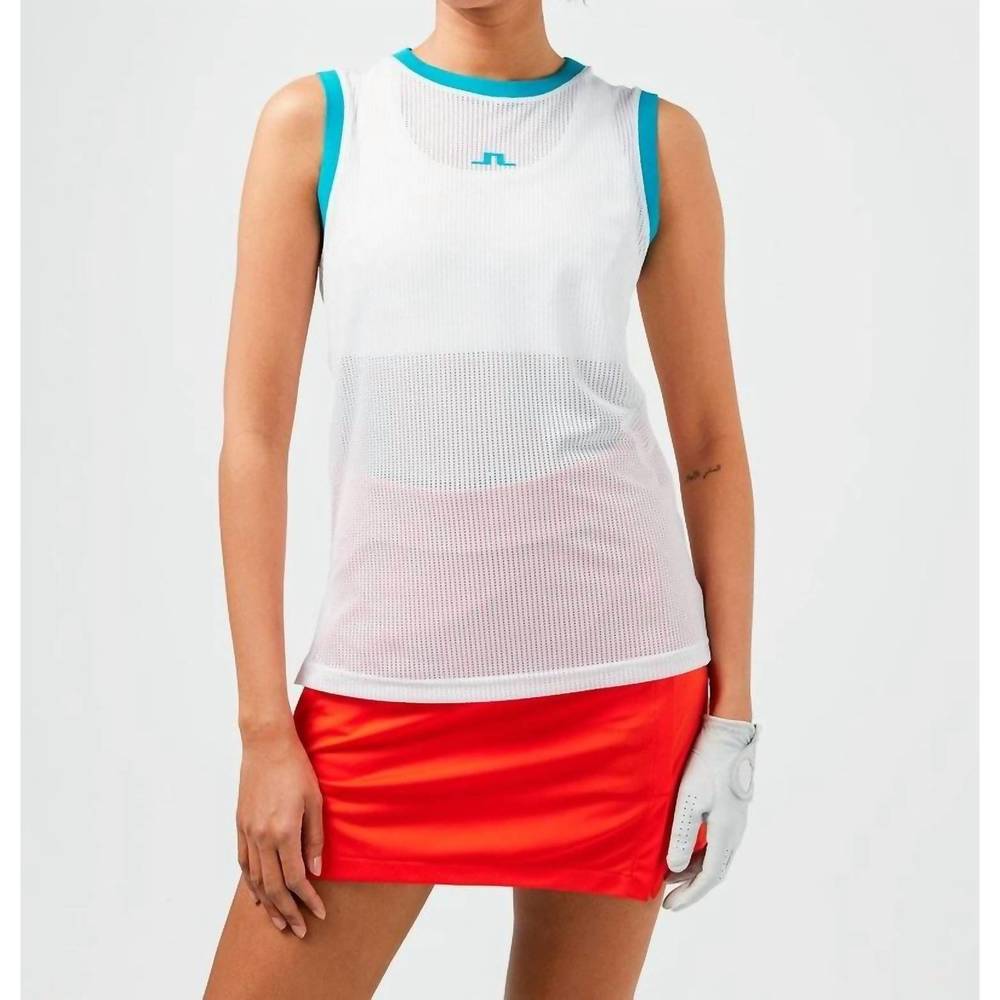 NEW J.LINDEBERG marion mesh top in white